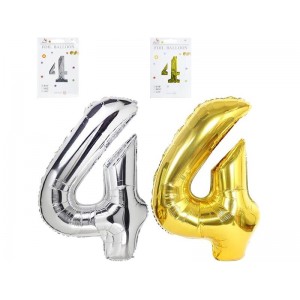 Кульки повітр.Фольговані Цифра № 4  40см   колорит