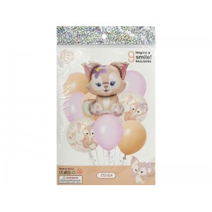 Набір повітряних куль 9шт для створення фотозони (Білочка) 1404-73/ZTZ-024 колорит