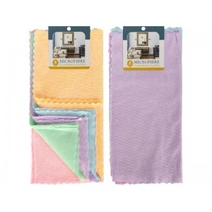 Серветка мікрофібра в наборі 5шт однотонна 30*30см №3030 колорит