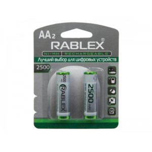 Бат  Аккумуляторні RABLEX R-6  АА 2500 1.2V що перезаряджаються 2шт на листі колорит