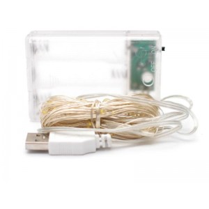 Гірлянда 30л*3м прозорий провод Мультіколор  НА БАТАРЕЙКАХ