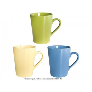 Чашка керам. 420мл кольорова мікс 4177-06