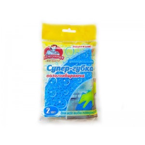 Губка кух. СУПЕР ГУБКА Supreme вологовбираюча ПОМІЧНИЦЯ 2шт 13,5*9,5*1см