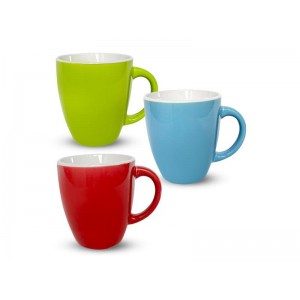Чашка керам. 320мл Кольорова зовні біла всередині 3575-12