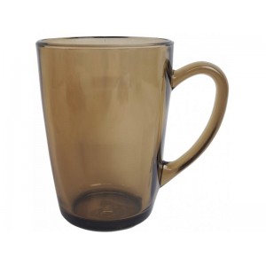 Чашка скло 330мл "White coffe" Димчата З Декором Кава