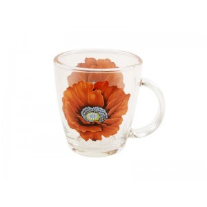 Чашка скло 340мл з малюнком  МАК  A2410T OCT11