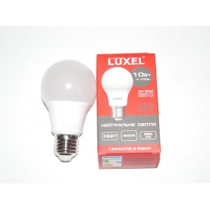 Лампочка LED LUXEL A60 10W(100Вт) E27 в коробке