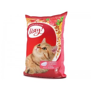 МЯУ  Яловичина сухий корм д/дорослих котів  11кг