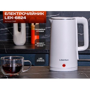 Чайник LIBERTON  ел.метал-пласт. 1.8л LEK-6824 Білий