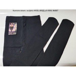 Колготи жіноч. на флісі AYSEL 800Д  р.6-XXXL  №887