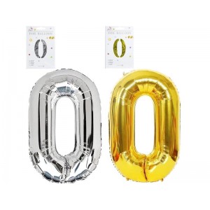 Кульки повітр.Фольговані Цифра № 0  40см   колорит