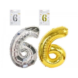 Кульки повітр.Фольговані Цифра № 6  40см   колорит