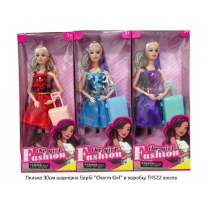 Лялька 30см шарнірна Барбі "Charm Girl"  в коробці ТК522  кнопа