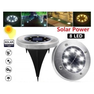 Садовий светильник на солнечной батарее Disk Lights 8 Led (1194)
