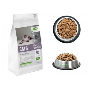 Cats Fish & Chicken Асорті сухий корм д/дорослих котів Курка+Риба 10 кг