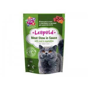 ЛЕОПОЛЬД  Рагу з Телятиною та овочами в желе д/дорослих котів  100гр