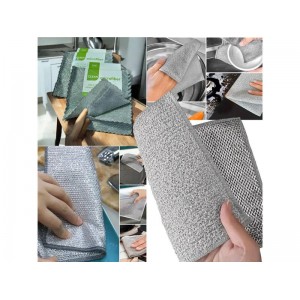 Серветка двостороння (МІКРОФІБРА/фольгована нитка) 20*20см  6012