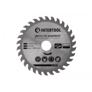 Диск пиляльний по дереву 125x22x1,4 мм; 30 зубів INTERTOOL