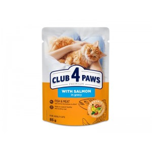 Клуб 4 Лапи З Лососем у соусі  д/дорослих котів  85гр