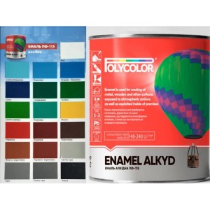 Емаль алкідна "POLYCOLOR" ПФ-115  0,9кг Світло-зелена