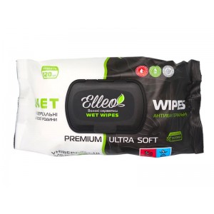 Серветка вол. 120шт ELLEO Premium Ultra Soft з клапан. чорна
